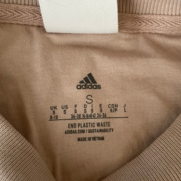 Adidas Taupe Crop Crewneck Sweatshirt - Picture 5 of 7